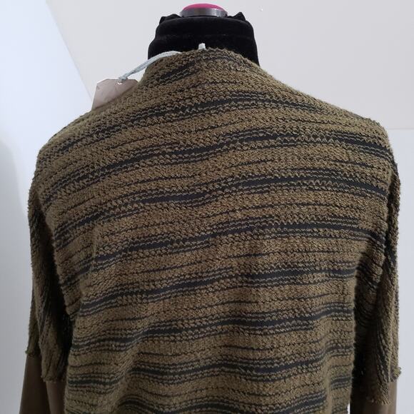 NWT Chalet Moss Green Striped Long Sleeve Wrap Sweater - Picture 9 of 12